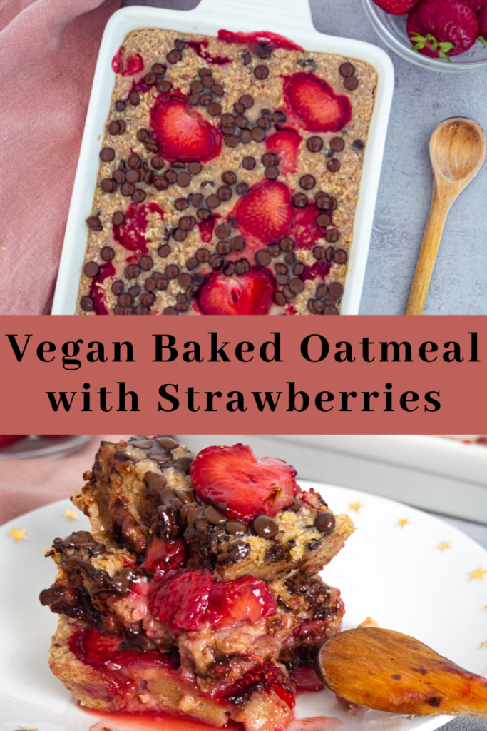 Vegan Baked Oatmeal with Strawberries 